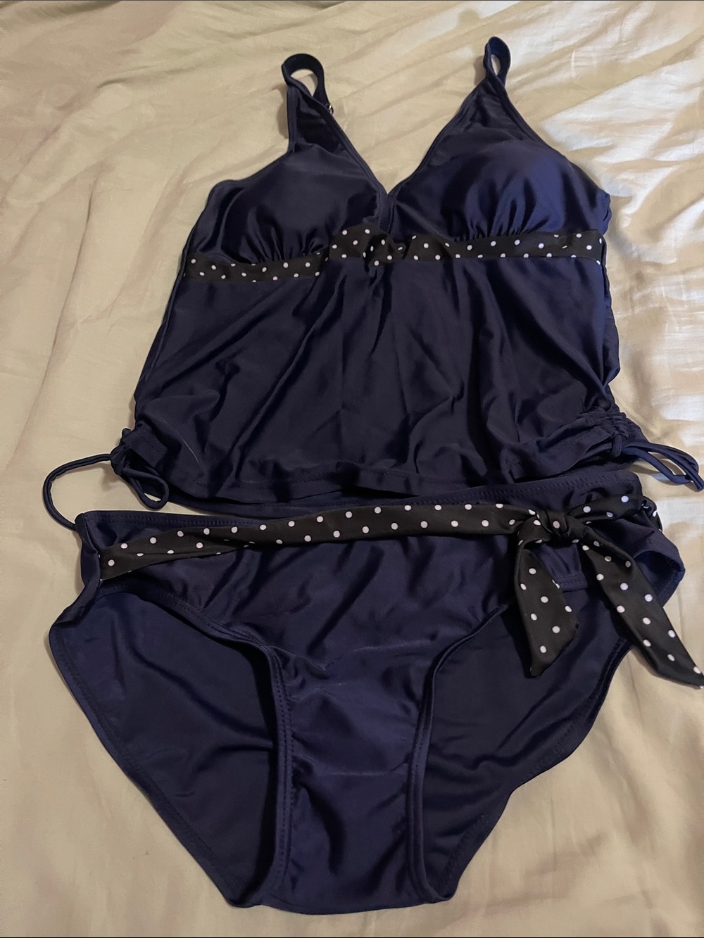 Navy Polka Dot Tankini Set